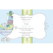 Baby Shower Invitations, Carriage of Gifts Blue, Beck